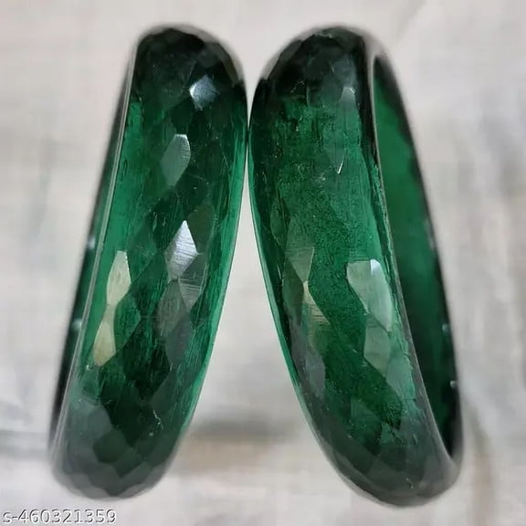 Crystal Dark green Color 2 PCS Crystal Handmade Bangle bracelet For Girls And women