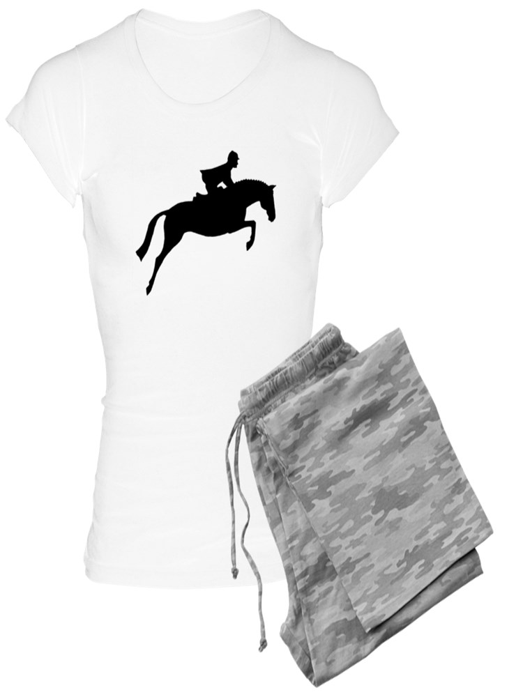 CafePress Horse Riding Girl Womens Dark Pajamas Womens PJs