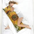 thumbnail image 4 of Boho Sunflower Body Pillow Cover – Soft & Breathable, Hidden Zipper, 20"x54", Vintage Floral Print with Butterflies & Bees – Gift for Side Sleepers, Pregnancy, Farmhouse Decor, 4 of 6