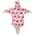 thumbnail image 2 of Pink Cupcake Hearts ﻿Wearable Blankets Hoodie Oversize Sherpa Wearable Soft Blanket Warm Cozy 3-14 Age, 2 of 7