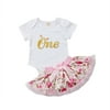 Summer Toddler Newborn Baby Girls 1st Birthday Floral Romper Tutu Skirt Dress Outfits gtrewe