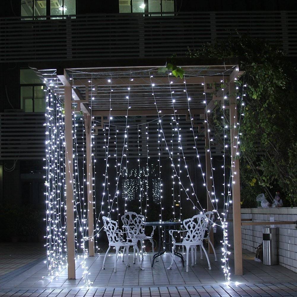 Ktaxon 9 8ft X 300 Led Curtain String Lights Icicle Fairy 9 8ft 300 Led Curtain String Lights Icicle Fairy 8 Modes Perfect For Holiday Decor Weddings Garden Canopy Bed Curtains Cool White