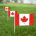 thumbnail image 3 of Anley Canada Mini Flag 12 Pack - Hand Held Small Miniature Canadian Flags on Stick - Fade Resistant & Vivid Colors - 5x8 Inch with Solid Pole & Spear Top, 3 of 5