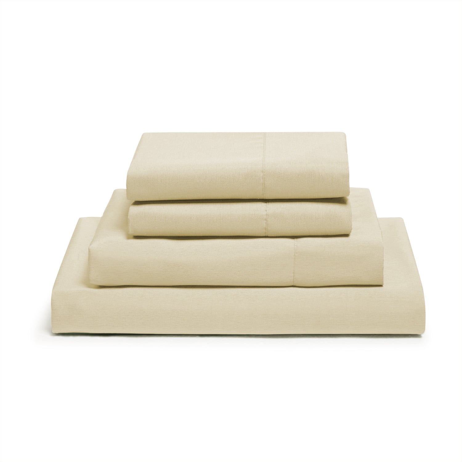Virtu Bed Sheets Set, Deep Pocket Rayon Derived from Bamboo Blend Cooling 4 Piece King Sheets sets, Cream