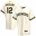 thumbnail image 1 of Camiseta clásica de béisbol local de Rhys Hoskins, color crema, de los Milwaukee Brewers, con número de estrella bordado.-M, 1 of 2