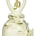 thumbnail image 3 of Handcrafted Ceramic Ivory Orchid Flower Bell 50th Anniversary Decor Gift 5", 3 of 6