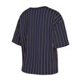 thumbnail image 3 of Women's New Era Navy Milwaukee Brewers Boxy Pinstripe T-Shirt, 3 of 5