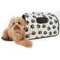 thumbnail image 3 of Pet Life ® Paw Patterned Airline Approved Zippered Folding Collapsible Travel Pet Dog Carrier, 3 of 8