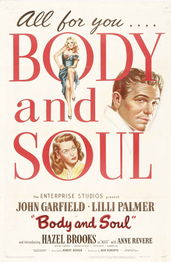 Body and Soul movie POSTER (Style C) (11" x 17") (1947)