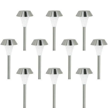 Iglow 10 Pack Outdoor Garden Stainless Steel Solar Landscape Iglow 10 Pack Outdoor Garden Stainless