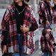 thumbnail image 1 of Puntoco Abrigo sin botones de estilo escocés suelto con capucha para mujer Chaqueta con capucha de manga larga Liquidación Puntoco Puntoco-7257, 1 of 9
