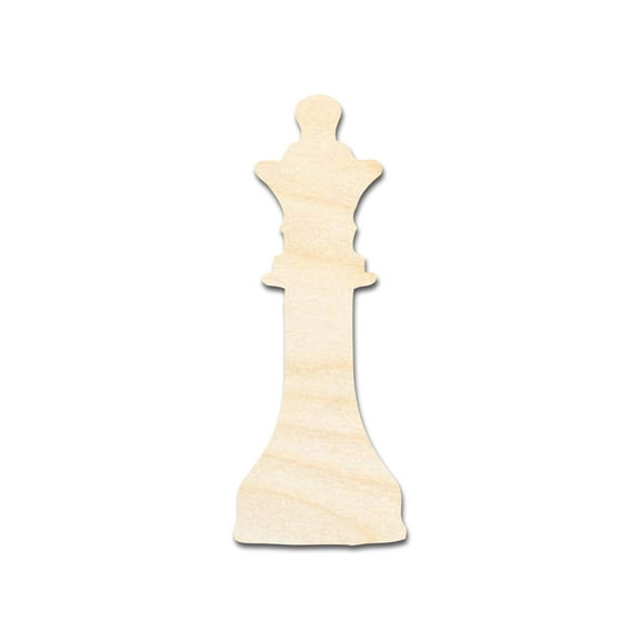 Unfinished Wood Queen Chess Piece Shape 6" / 1/2"
