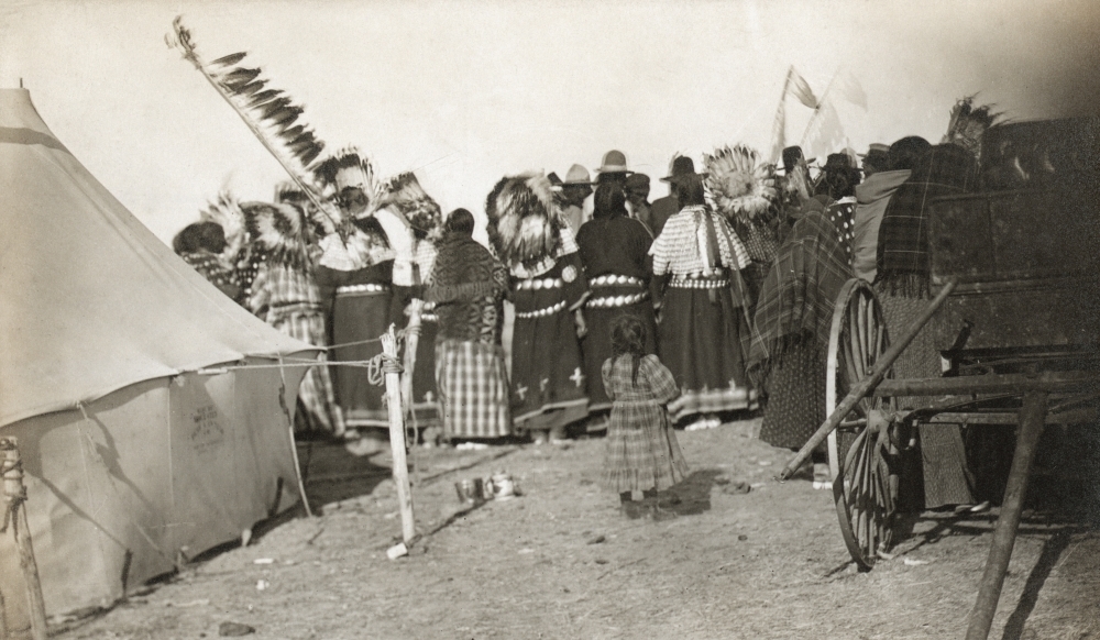 Sioux Dancers C1908 Nrear View Of Oglala Sioux Women At A Dance