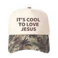thumbnail image 5 of IT'S COOL TO LOVE JESUS Letter Embroidered Color Block Trucker Hat Unisex Adjustable Cotton Breathable Fashion Cap for Travel Daily Wear, 5 of 11