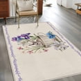 thumbnail image 3 of Spring Easter Area Rugs Collection 4'x6', Retro Rabbit Cup Botanical Purple Leaves Non Slip Indoor Rectangle Throw Runner Rug Floor Mat Carpet for Living Room Dining Table Bedroom Nursery, 3 of 9
