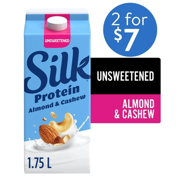 Silk Protein Almond & Cashew Milk Alternative, Unsweetened, Dairy Free, 1.75 L