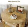 thumbnail image 3 of Round End Table, Wood Side Tables, Mid Century Modern Nightstand with 2 Tier Storage, Small Circle Bedside Table for Small Spaces, Living Room, Curved Profile Design, 19.7" Tall, Oak (1-Pack), 3 of 10