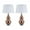 Red Copper/White, variant on Aspen Creative 40022, Two Pack Set 26" High Modern Glass Table Lamp, Mercury with Antique Red Copper Base and Hardback Empire Shaped Lamp Shade in Black, 15" Wide