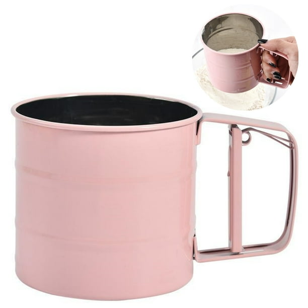 Flour Sifter, Stainless Steel Sifter for Baking, Hand Press Design