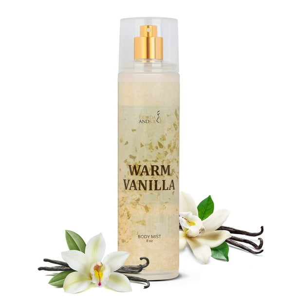 Warm Vanilla - Fragancia unisex para mujer, niebla corporal y aerosoles, regalos y regalos perfumados de lujo afrutado para mujer, botella de spray de niebla fina de 8 oz (vainilla cálida)