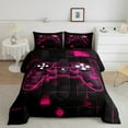 thumbnail image 2 of Manfei Video Game Full Size Comforter Sets,Game Gaming Bedding Comforter Set,Pink Geometric Geometry Bedding Sets For Boys Girls,Super Cozy Bedroom Decoration Reversible,3pcs, 2 of 8