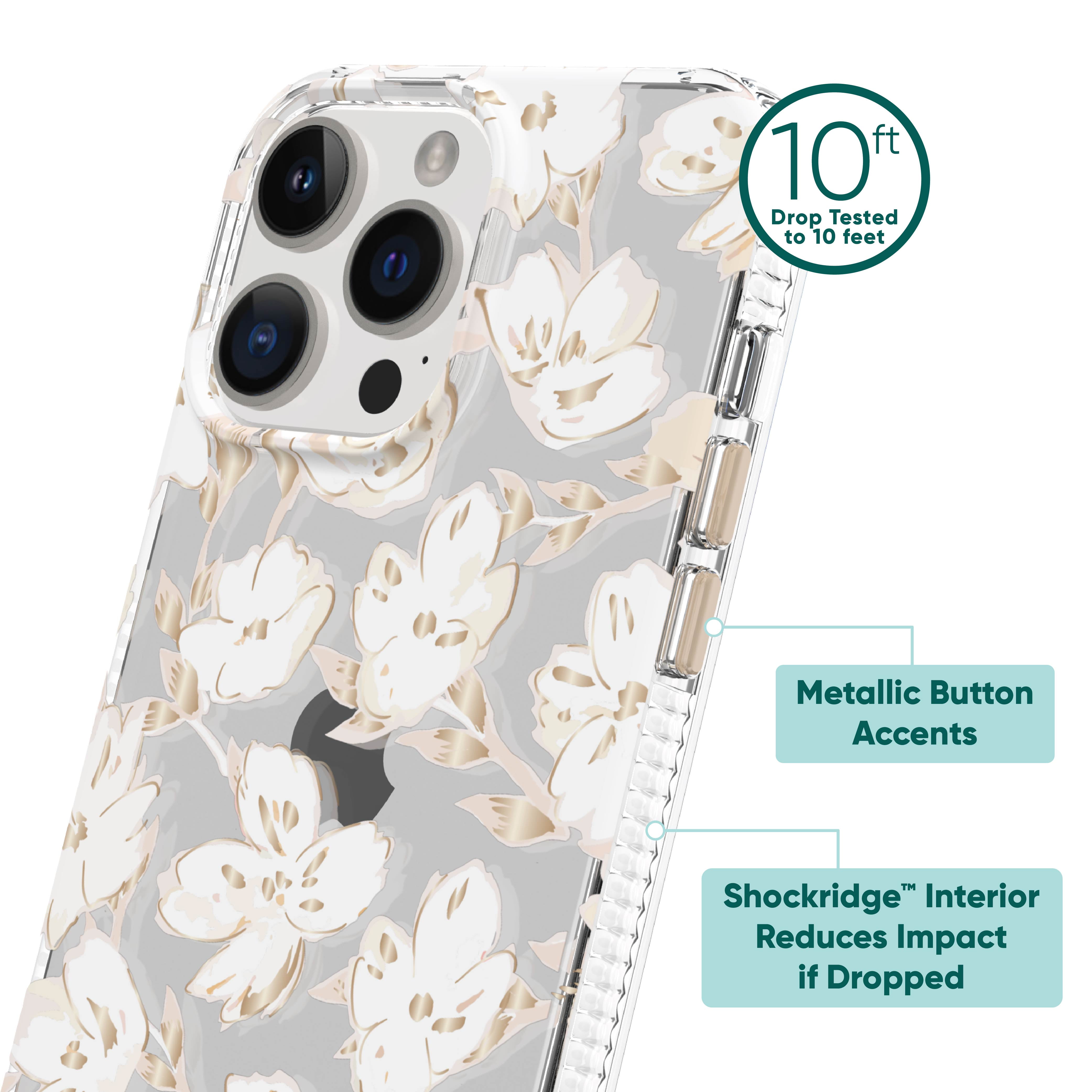 onn. White Whisp Floral Phone Case for iPhone 15 Pro Max onn. White Whisp Floral Phone Case for iPhone 15 Pro Max