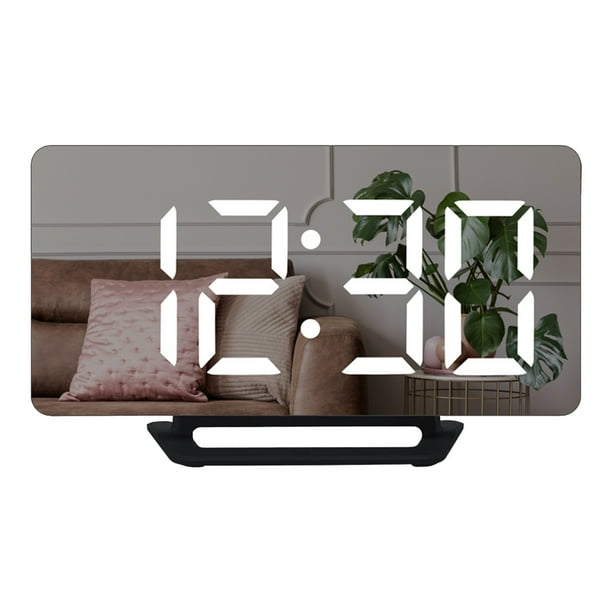 XZNGL Digital Alarm Clock Mirror Surface Led Electronic Clocks with Usb