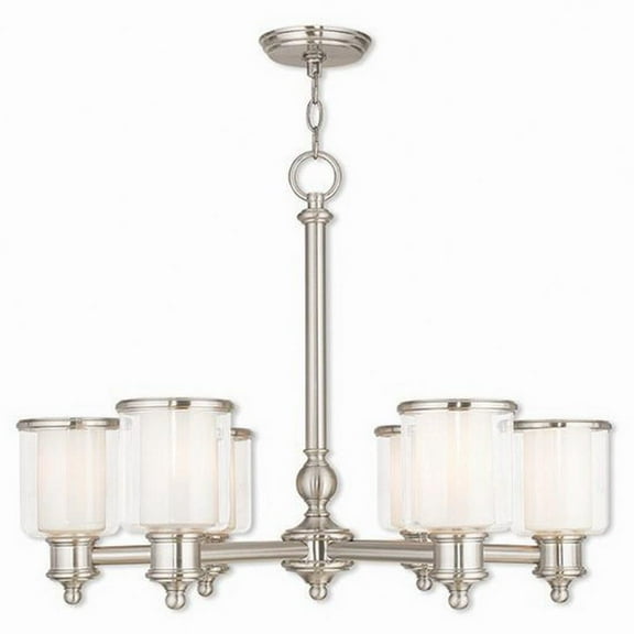 Traditional Six Light Chandelier-Brushed Nickel Finish Bailey Street Home 218-Bel-2120428
