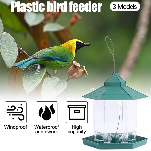 Ounissouiy Alimentador colgante para pájaros salvajes, comederos para pájaros al aire libre, contenedor de comida, comedero para pájaros Gazebo para Almacenamiento y organización del hogar Ounissouiy HA023519-00