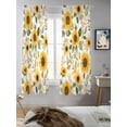 thumbnail image 5 of Sunflower Curtains 63 Inch Length, Sheer Curtains for Bedroom Living Room Window Farmhouse Spring Summer Botanical Rod Pocket Voile Drapes Kitchen Curtains Small Half Window 42"x63" 2 Panels, 5 of 6
