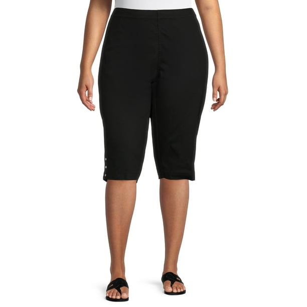 Just My Size Women's Plus Bling Tab Stretch Capri Pants - Walmart.com