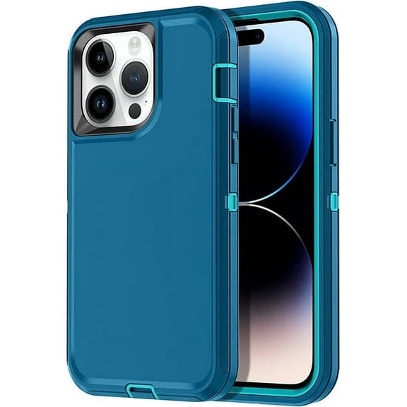 iPhone 14 Pro Max Heavy Duty Case {Shock Proof Case with 3 Layer Rubber, Shatter Resistant, [Tough Armour] Rugged Case Compatible for iPhone 14 Pro Max} Teal