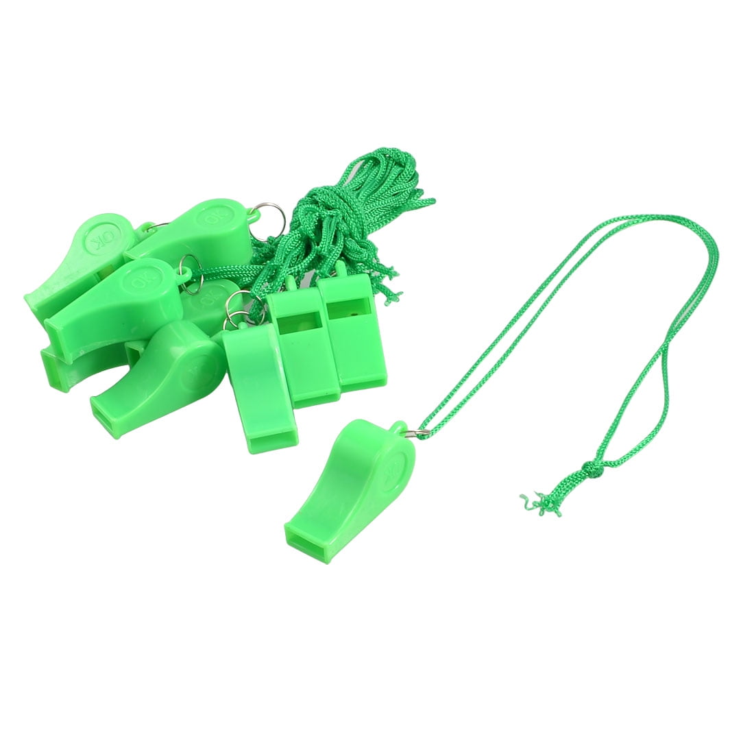 12.2 Length Green Plastic Children Kids Whistle with Strap 12 Pcs by Unique-Bargains
