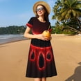 thumbnail image 3 of Lsque The Binding of Isaac Print Women's Casual Dress T-Shirt Summer Short Sleeve Scoop Neck Swing Dresses, 3 of 7