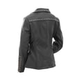 thumbnail image 4 of Black Leather Jacket for Women   Studded Matching silver-tone zipper side pockets Faux Leather, 4 of 4