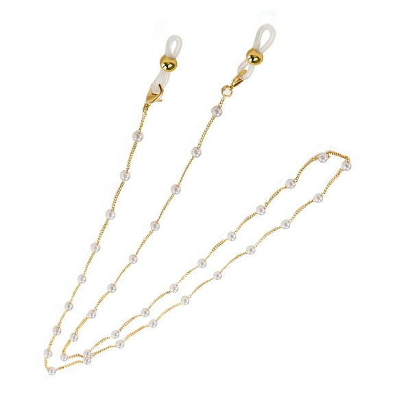 GOOHOCHY 1pc Fahion Pearl Inlaid Eyeglass Chain Anti-slip Eyewear Rope Glasses Hanging Strap