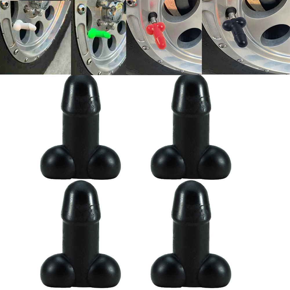 4PCS Funny Valve Stem Caps Prank Valve Tire Caps Universal Stem Covers