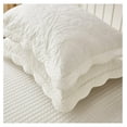 thumbnail image 4 of 2-Piece 100% Cotton Quilted Pillow Shams Embroidered Farmhouse Pillow Shams (Standard, Soft White), 4 of 7
