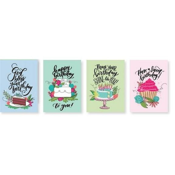 Gracefully Yours Birthday Cards - "Cakes" 12 Cards & Envelopes