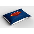 thumbnail image 2 of Ambesonne Mothers Day Pillow Sham 2 Pack, Super Mom Iconic Shield, 30"x20", Navy Blue Vermilion, 2 of 3