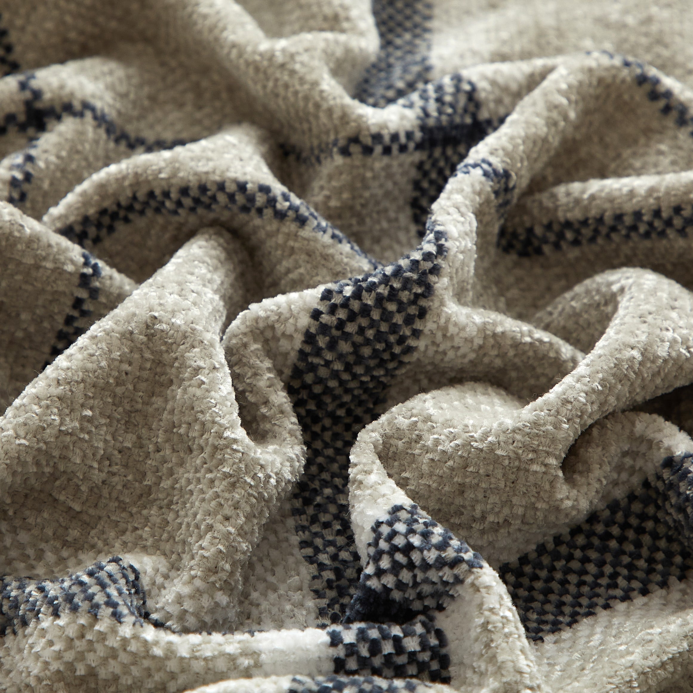 Mainstays Cozy Chenille Throw, Washed Stone Plaid, 50" x 60"