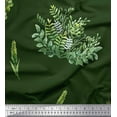 thumbnail image 1 of Soimoi Green Moss Georgette Fabric Wheat & Clover Leaves Print Fabric by Yard 42 Inch Wide, 1 of 3