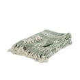 thumbnail image 4 of HomeRoots  50 x 50 x 0.5 in. Woven 100 Percent Cotton Throw Blanket - Green, 4 of 8