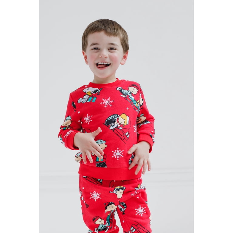 PEANUTS Snoopy Charlie Brown Christmas Fleece Sweatshirt and Jogger Pants  Outfit Set Newborn to Toddler - Walmart.com