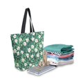 thumbnail image 2 of FORMRS Womens Canvas Tote Bag with Zipper Inner Pocket Shoulder Handbag, Small White Flowers, 2 of 7