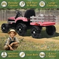 thumbnail image 4 of Xuanlur 24V Ride on Tractor with Remote Control, 24V Ride on Toy for Big Kids 3+, Kids Electric Vehicles Power Car Wheels with 400W Motor, USB, LED light, Bluetooth, 3 Speed Adjustable (Pink), 4 of 6
