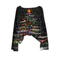 thumbnail image 5 of Elvqul Womens Christmas Tops Merry Christmas Knit T Shirts Black Pullover Ugly Crewneck Blouses for Women, 5 of 5