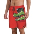 thumbnail image 2 of Cauagu Cool Crocodile With Sunglasses Print Men's Swim Trunks,Hawaiian Bathing Suit Swimsuits Beach Shorts with Pockets for Men Quick Dry Swimming Board Shorts-Small, 2 of 6