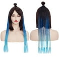 thumbnail image 5 of Benehair 12 Strands Twist Box Braids Ponytail Bright Pigtail Hair Extensions Dreadlocks Kanekalon Crochet Braids for Women 24" Black+Royal Blue+Sky Blue, 5 of 5