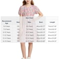 thumbnail image 2 of Amidoa Girls Summer Dresses A-Line Floral Print Puff Sleeve Short Sleeve Dresses Kids Cotton Print Casual Sundress White Size 10, 2 of 5